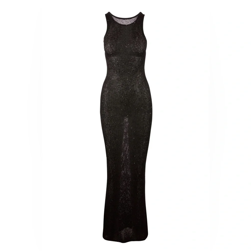 ASTA RESORT Elegant Black Maxi Dress - Picture 2 of 11